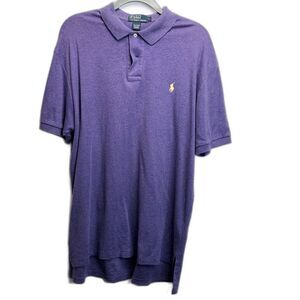 Ralph Lauren Polo Shirt Men's Classic Fit y2k Ivy league Purple Short Sleeve L